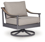 Ocean Beach Gray Outdoor Swivel Lounge with Cushion from Ashley Furniture - Luna Furniture
