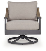 Ocean Beach Gray Outdoor Swivel Lounge with Cushion from Ashley Furniture - Luna Furniture