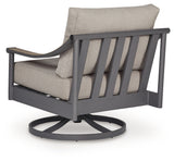 Ocean Beach Gray Outdoor Swivel Lounge with Cushion from Ashley Furniture - Luna Furniture