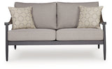 Ocean Beach Outdoor Sofa and Loveseat in Gray from Ashley - Luna Furniture