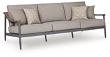 Ocean Beach Outdoor Sofa and Loveseat in Gray from Ashley - Luna Furniture