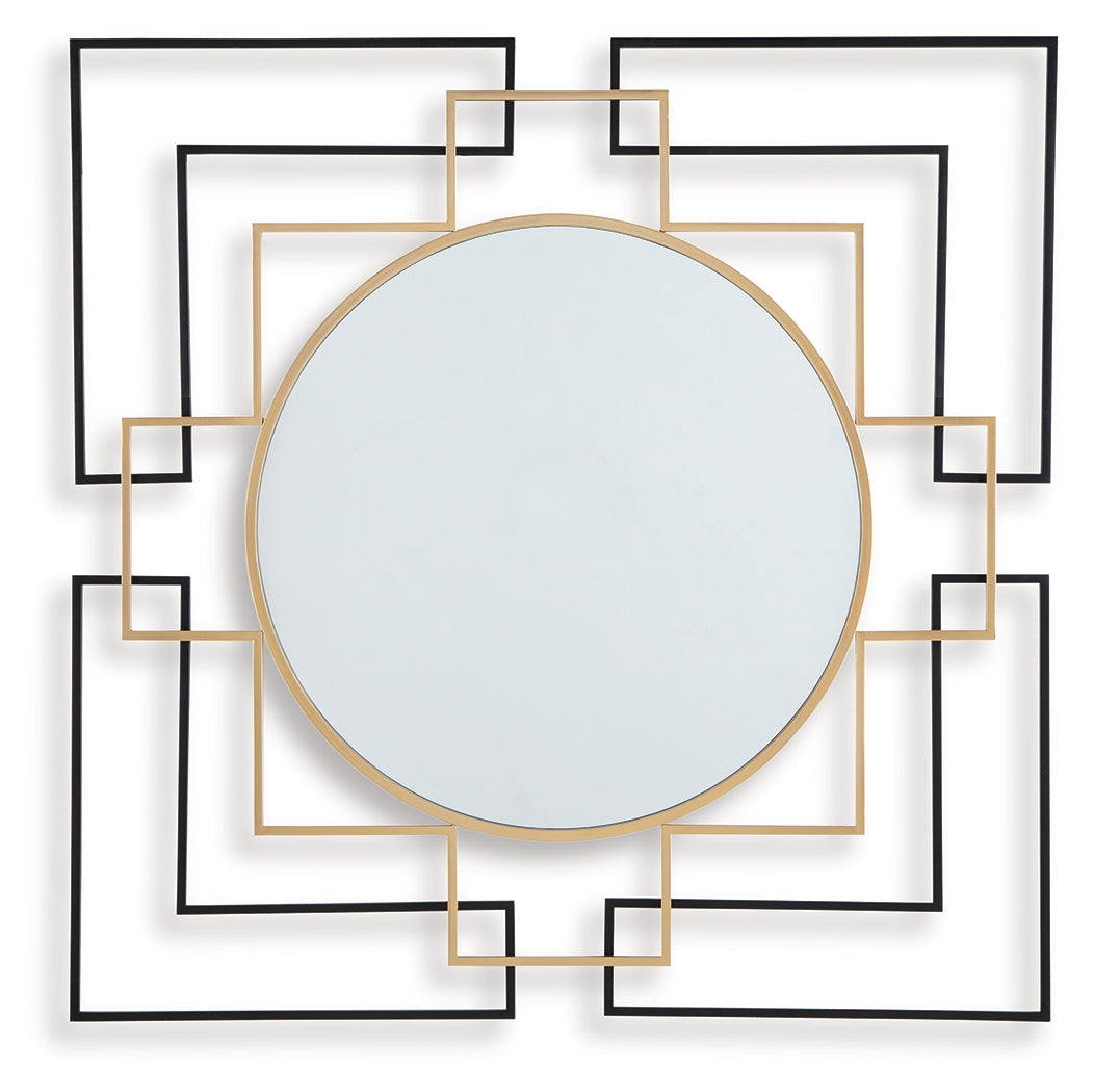 Oceanal Black/Gold Finish Accent Mirror from Ashley - Luna Furniture