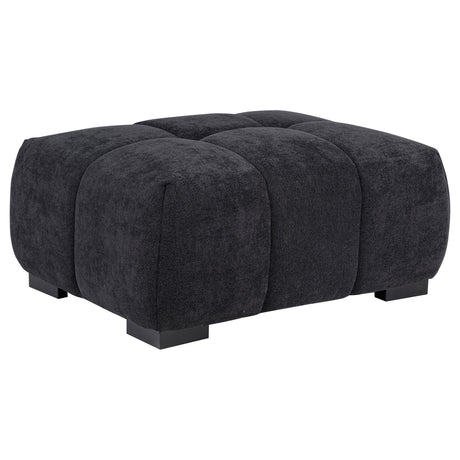 Octavia Black Fabric Rectangular Upholstered Ottoman from Coaster - Luna Furniture