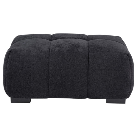 Octavia Black Fabric Rectangular Upholstered Ottoman from Coaster - Luna Furniture