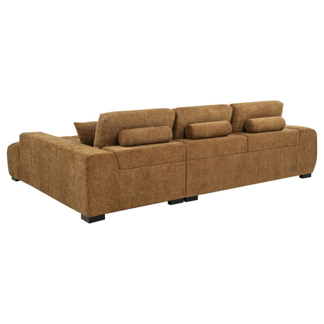 Octavia Amber Fabric Upholstered Sectional Chaise Sofa from Coaster - Luna Furniture