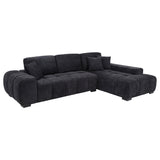 Octavia Black Fabric Upholstered Track Arm Sectional Sofa from Coaster - Luna Furniture