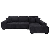 Octavia Black Fabric Upholstered Track Arm Sectional Sofa from Coaster - Luna Furniture