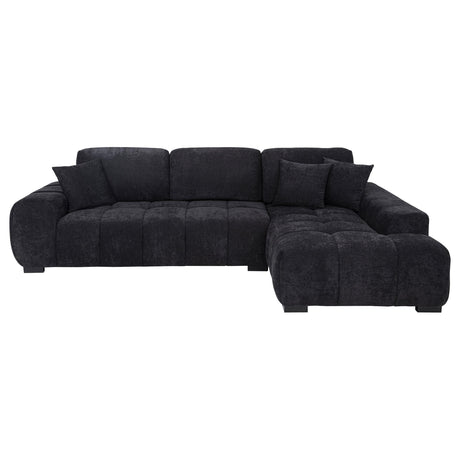 Octavia Black Fabric Upholstered Track Arm Sectional Sofa from Coaster - Luna Furniture