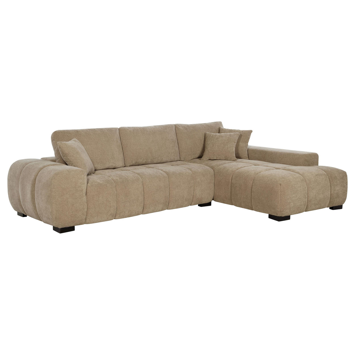 Octavia Camel Upholstered Sectional Chaise Sofa from Coaster - Luna Furniture