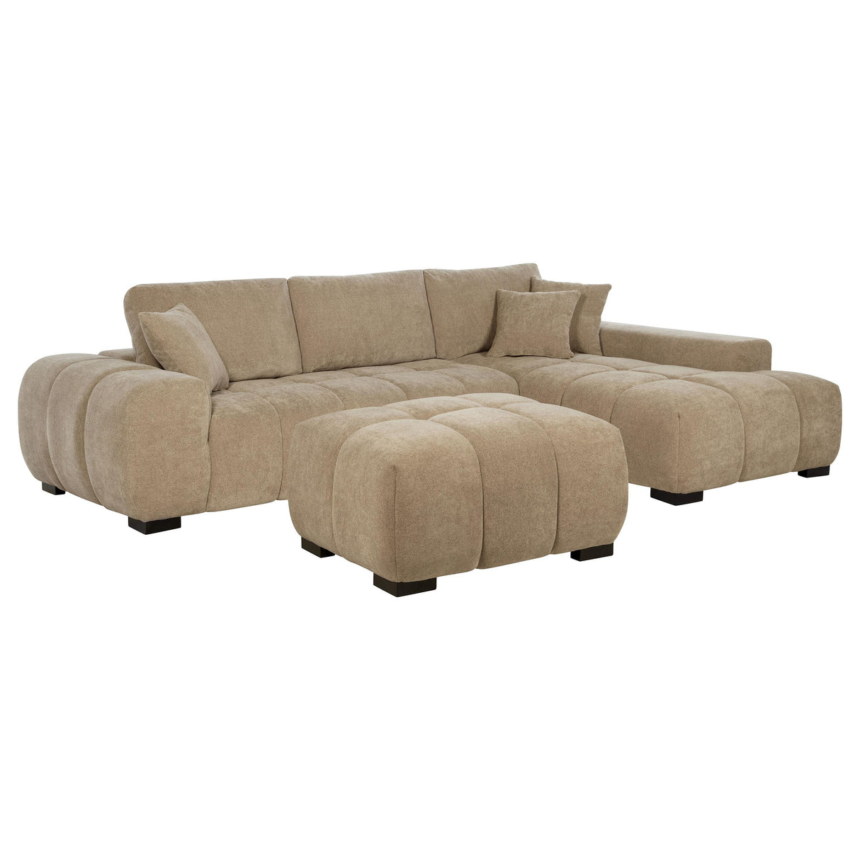 Octavia Camel Upholstered Sectional Chaise Sofa from Coaster - Luna Furniture