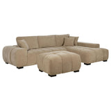 Octavia Camel Upholstered Sectional Chaise Sofa from Coaster - Luna Furniture