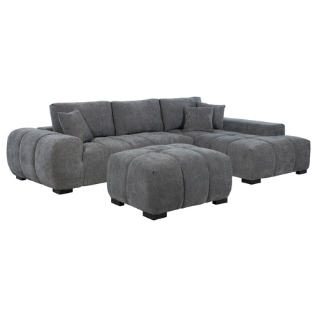 Octavia Charcoal Gray Upholstered Sectional Chaise Sofa from Coaster - Luna Furniture