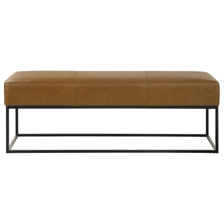 Odessa Tan Leather Bench from Midinmod - Luna Furniture