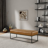 Odessa Tan Leather Bench from Midinmod - Luna Furniture