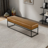 Odessa Tan Leather Bench from Midinmod - Luna Furniture