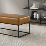 Odessa Tan Leather Bench from Midinmod - Luna Furniture