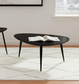 Odessa Black Triangular Solid Wood Coffee Table from Coaster - Luna Furniture