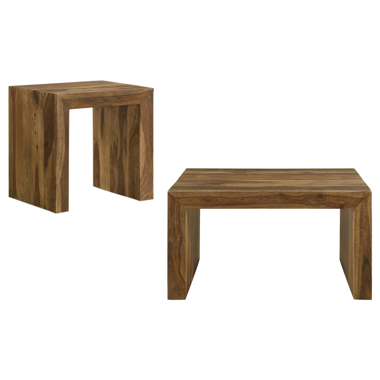 Odilia Auburn 2-Piece Solid Wood Coffee and End Table Set from Coaster - Luna Furniture