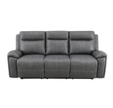 Gaston Gray Reclining Sofa with Drop-Down Console from Steve Silver - Luna Furniture