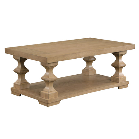 Dory Coffee Table with Casters, Sand from Steve Silver - Luna Furniture