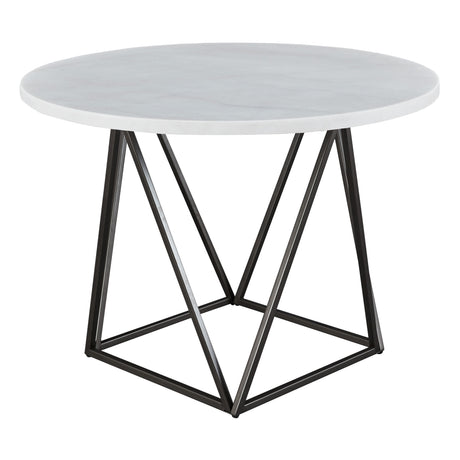 Ramona White Marble Top 44 inch Round Dining Table from Steve Silver - Luna Furniture