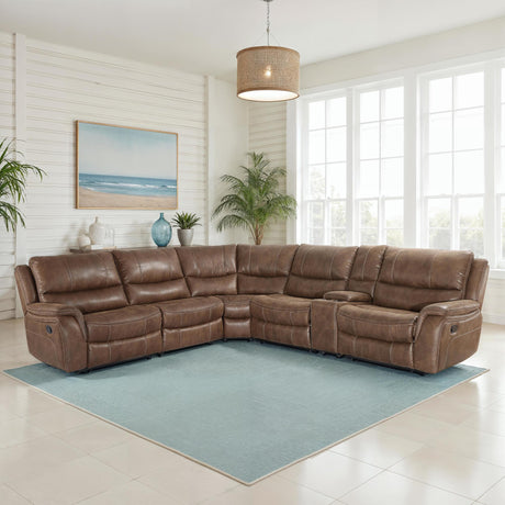 Lehi Warm Brindle 6-Piece Reclining Sectional from Steve Silver - Luna Furniture