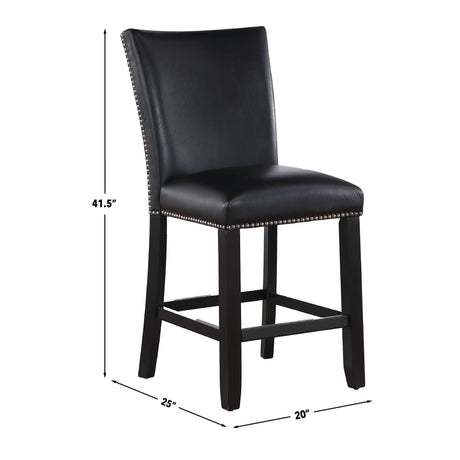 Artemis Black Vegan Leather Counter Height Chair, Set of 2 from Steve Silver - Luna Furniture