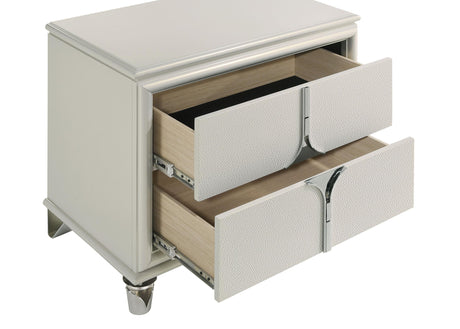 Olivia Pearl White 2-Drawer Nightstand from Coaster - Luna Furniture
