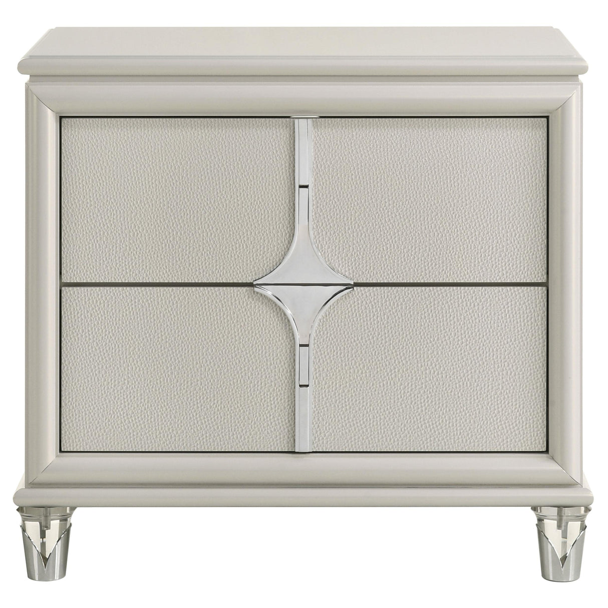 Olivia Pearl White 2-Drawer Nightstand from Coaster - Luna Furniture