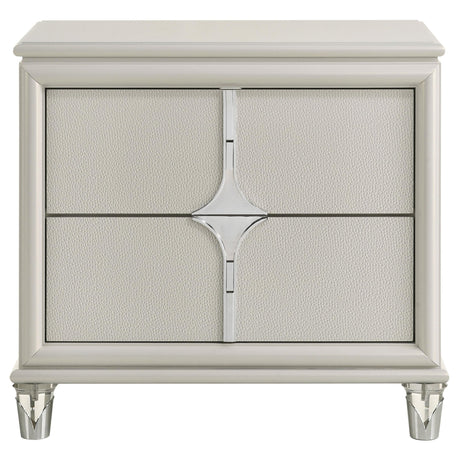 Olivia Pearl White 2-Drawer Nightstand from Coaster - Luna Furniture