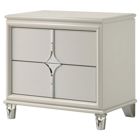 Olivia Pearl White 2-Drawer Nightstand from Coaster - Luna Furniture