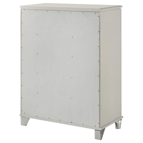 Olivia Pearl White 5-Drawer Bedroom Chest from Coaster - Luna Furniture