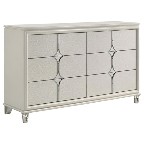 Olivia Pearl White 6-Drawer Dresser from Coaster - Luna Furniture