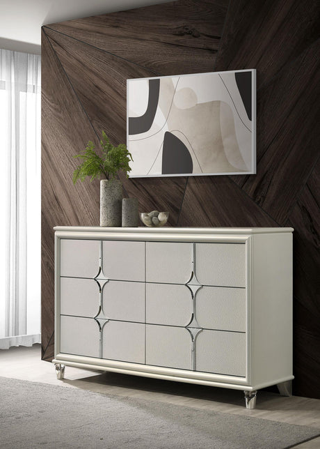 Olivia Pearl White 6-Drawer Dresser from Coaster - Luna Furniture