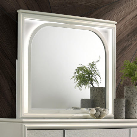 Olivia Pearl White LED Dresser Mirror (Mirror Only) from Coaster - Luna Furniture