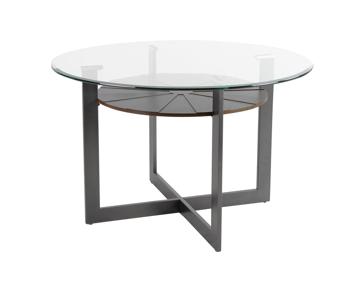 Olson 48 inch Round Glass Top Dining Table from Steve Silver - Luna Furniture