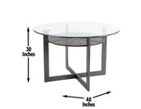 Olson 48 inch Round Glass Top Dining Table from Steve Silver - Luna Furniture