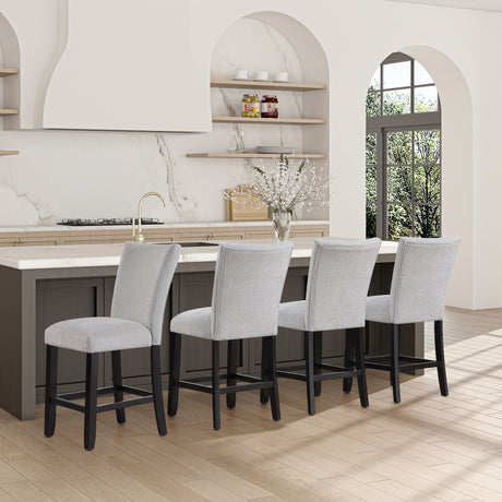 Artemis Gray Chenille Counter Height Chair, Set of 2 from Steve Silver - Luna Furniture