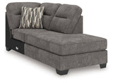 Olten Graphite Right-Arm Facing Corner Chaise from Ashley - Luna Furniture