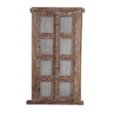 Carved Wood Door with Frame and Iron Rod, 2 Piece from Home Trends & Design - Luna Furniture