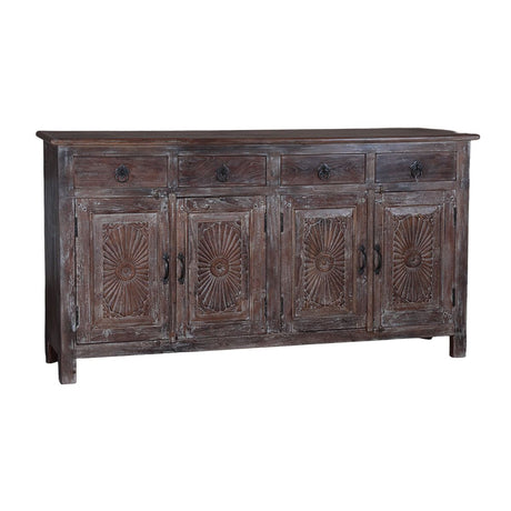 Starburst Carved Wood 67" Sideboard from Home Trends & Design - Luna Furniture