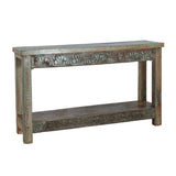 Wooden Console Table With Carved Detailing and Bottom Shelf from Home Trends & Design - Luna Furniture
