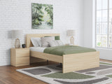 Onita Natural Full Panel Platform Bed with 1 Side Storage from Ashley Furniture - Luna Furniture