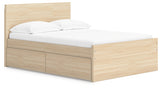 Onita Natural Full Panel Platform Bed with 1 Side Storage from Ashley Furniture - Luna Furniture