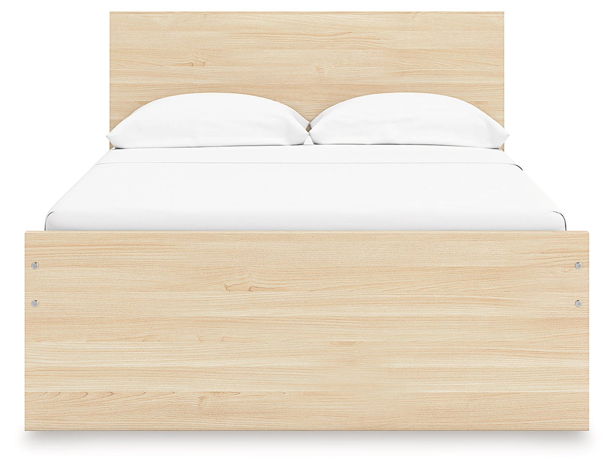 Onita Natural Full Panel Platform Bed with 1 Side Storage from Ashley Furniture - Luna Furniture