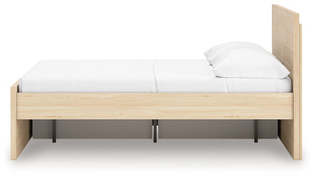 Onita Natural Full Panel Platform Bed with 1 Side Storage from Ashley Furniture - Luna Furniture