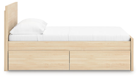 Onita Natural Full Panel Platform Bed with 1 Side Storage from Ashley Furniture - Luna Furniture