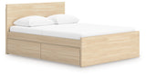Onita Natural Full Panel Platform Bed with 2 Side Storage from Ashley Furniture - Luna Furniture