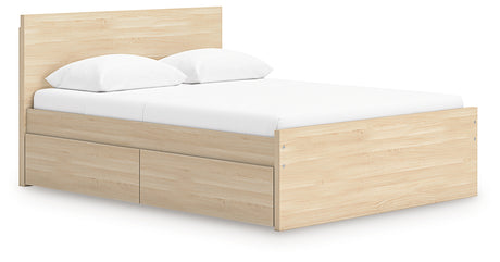 Onita Natural Full Panel Platform Bed with 2 Side Storage from Ashley Furniture - Luna Furniture