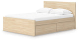 Onita Natural Full Panel Platform Bed with 2 Side Storage from Ashley Furniture - Luna Furniture